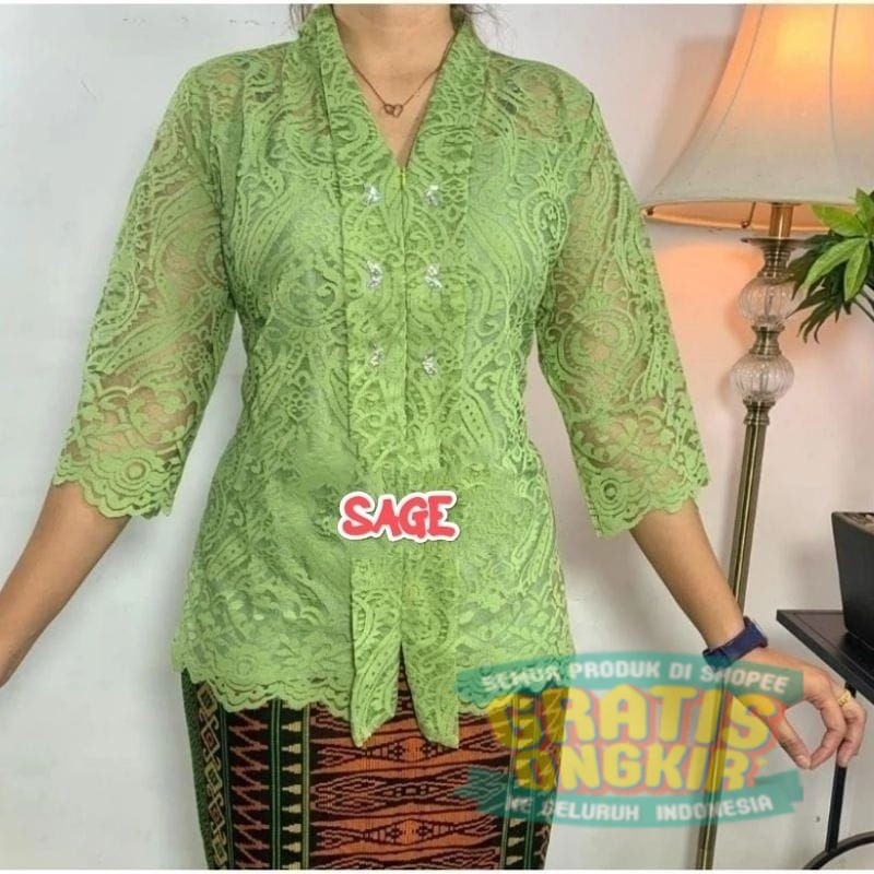 1179 kebaya kartini full brukat alexuez premium/kebaya encim brukat/ pakaian wanita lainnya maron to