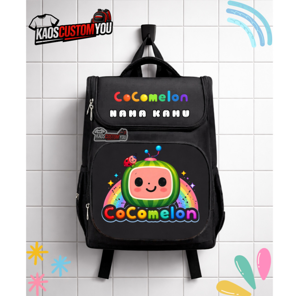 Tas Ransel Sekolah Anak Cocomelon Custom Nama