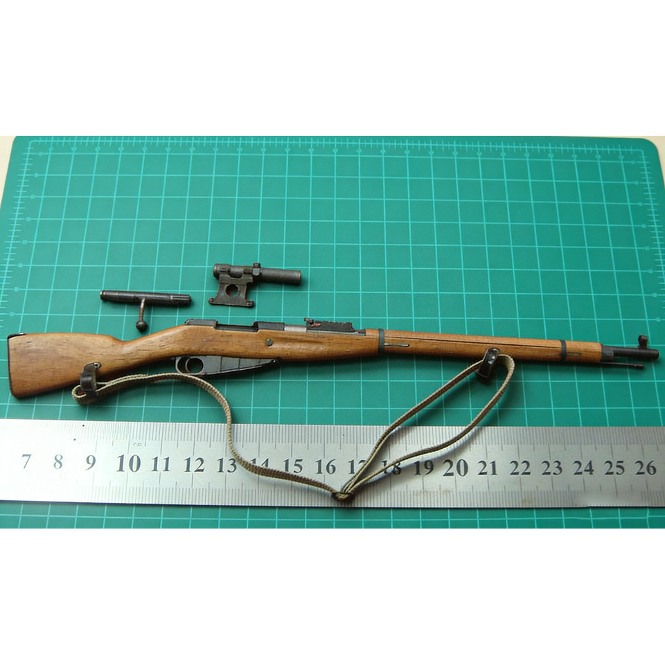 1/6 Scale WWII Soviet Vasily Mosin Nagant Sniper Rifle Handmade Metal Solid Wood Detaable Model Enem