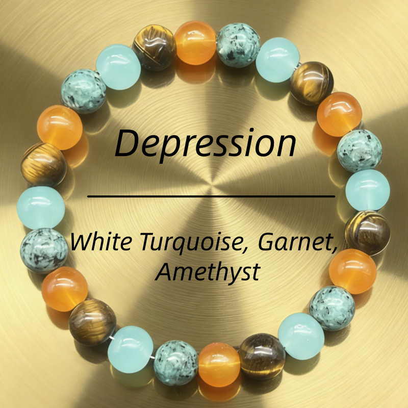 Gelang Harimau Mata Turquoise Afrika Gelang Oranye Kristal
