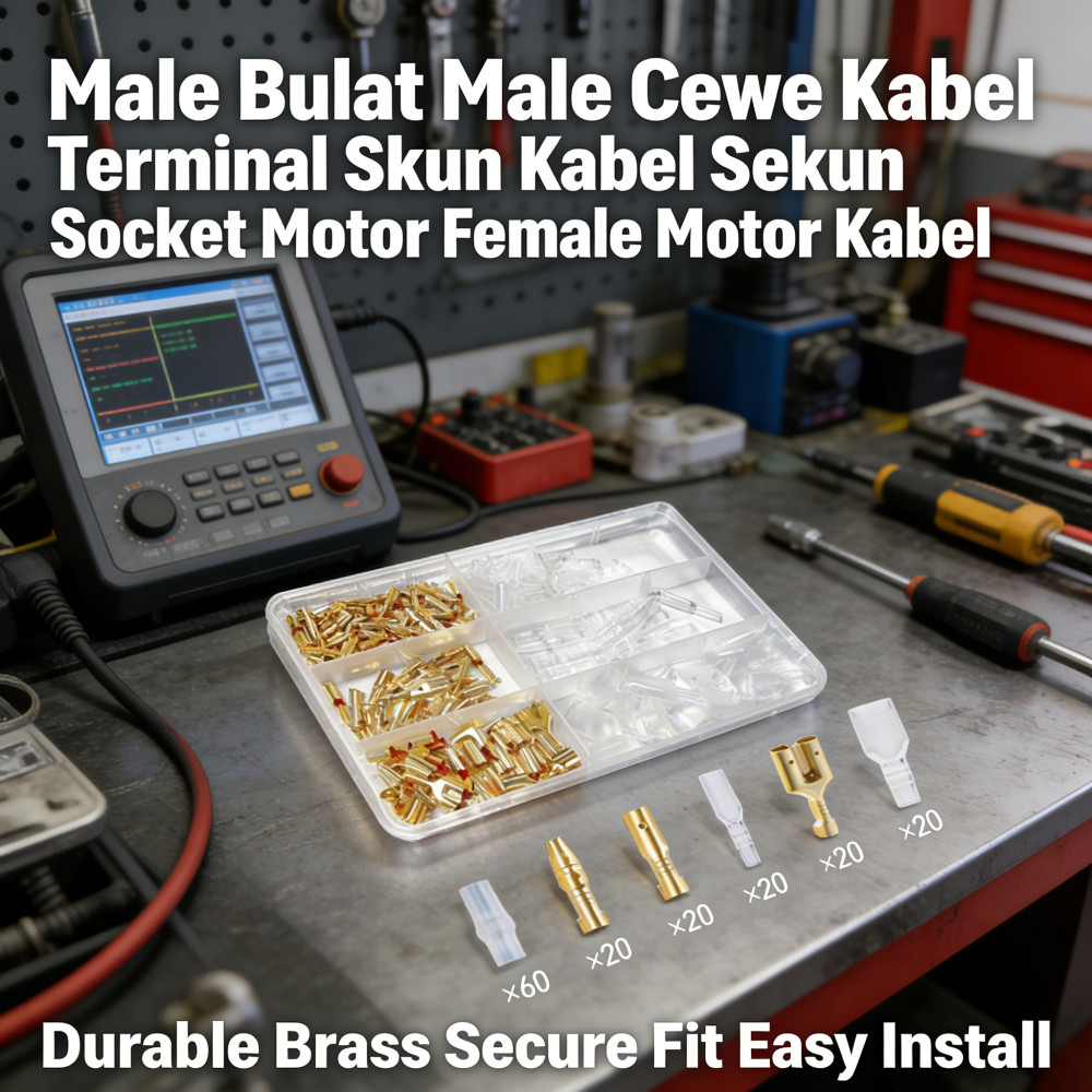 Skun Cewe Kabel Sekun Bulat Male Bulet Cowo Terminal Sokt Kabel Motor Female Motor/Soket
