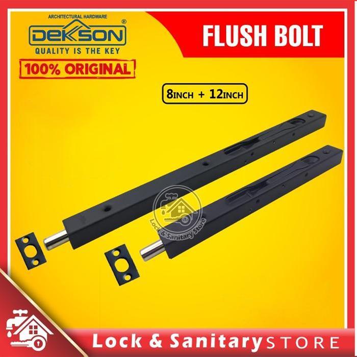 Flush Bolt DEKKSON FB 040 8inch + 12inch Black Grendel Tanam Hitam