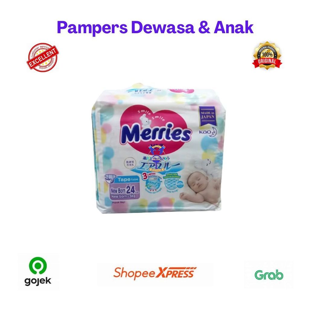MERRIES PAMPERS NEW BORN 24S (Bgv)