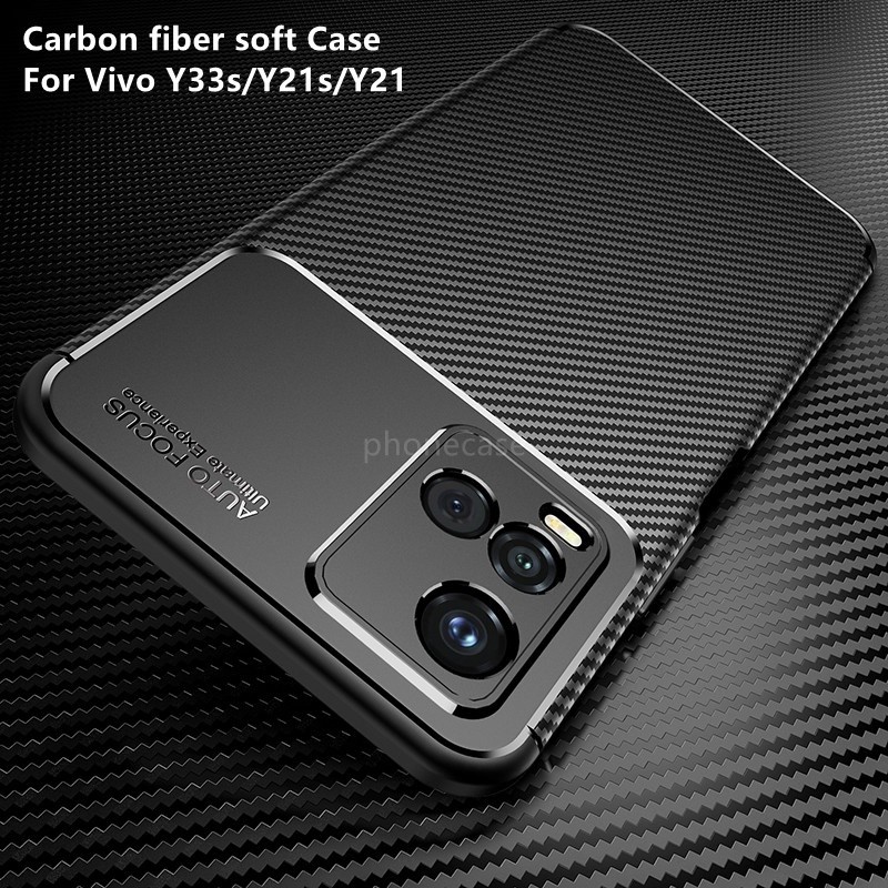 CASE VIVO Y21 Y21S Y21T Y33S  CASE CARBON AUTOFOCUS SLIM ARMOR PROTECTION