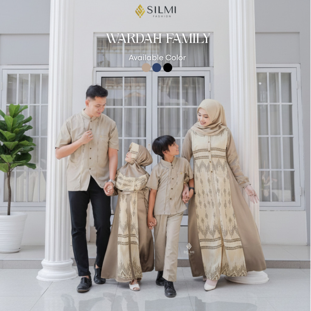 TERMURAH Silmi | Wardah Family - Gamis Couple Pasangan - Sarimbit Couple Keluarga - Gamis Kondangan 