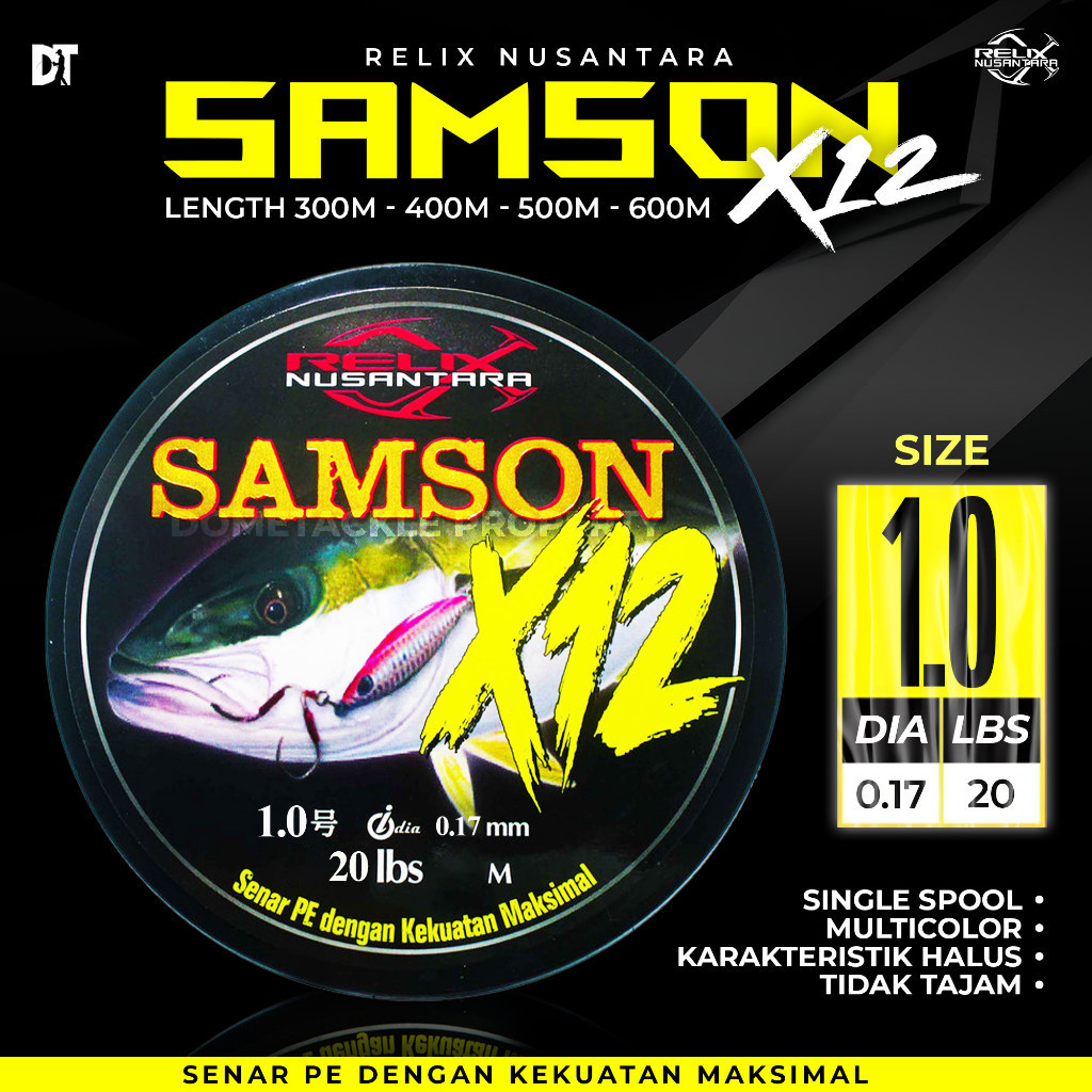 Senar PE Samson Relix Nusantara X12 X16 300 400 500 600 Meter Senar Pancing Benang PE 1 1.5 2 2.5 3 