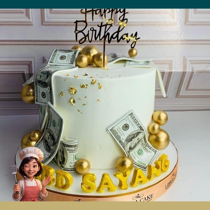 Kue Ulang Tahun/Birthday Cake/Kue Ultah Tema dollar/Dollar Cake/Money Cake Dollar/Kue Birthday jakar