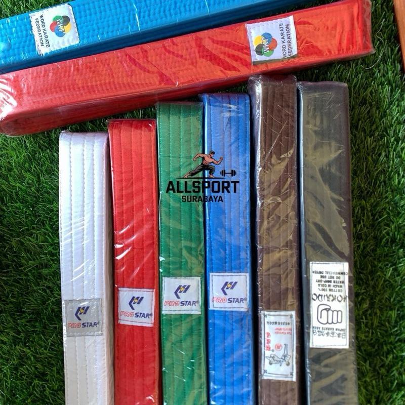 varian Sabuk karate warna // sabuk kenaikan tingkat karate // sabuk karate warna band Biru Coklat Hi