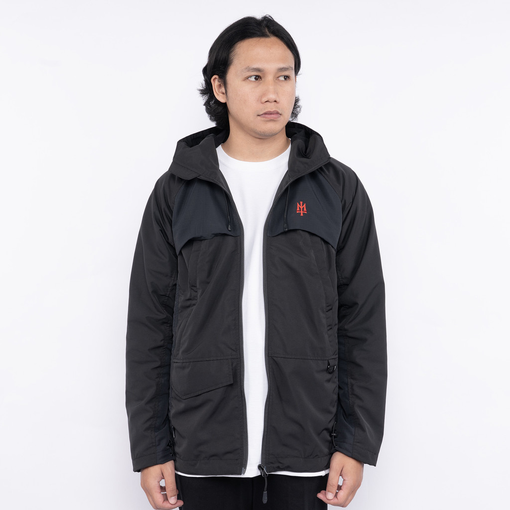 JAKET PARASUT COACH HOODIE CASUAL SIMPLE PRIA WANITA HITAM ORIGINAL MATERNAL DISASTER | EVURE