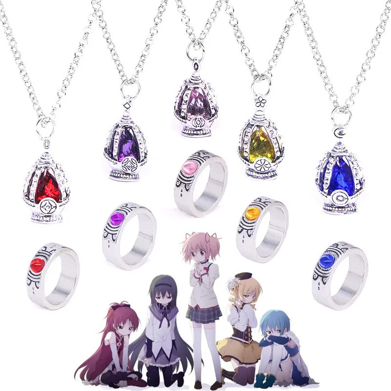 Anime Puella Magi Madoka Magica Soul Gem Necklace Kaname Madoka Miki Sayaka Tomoe Mami Cospaly Neckl
