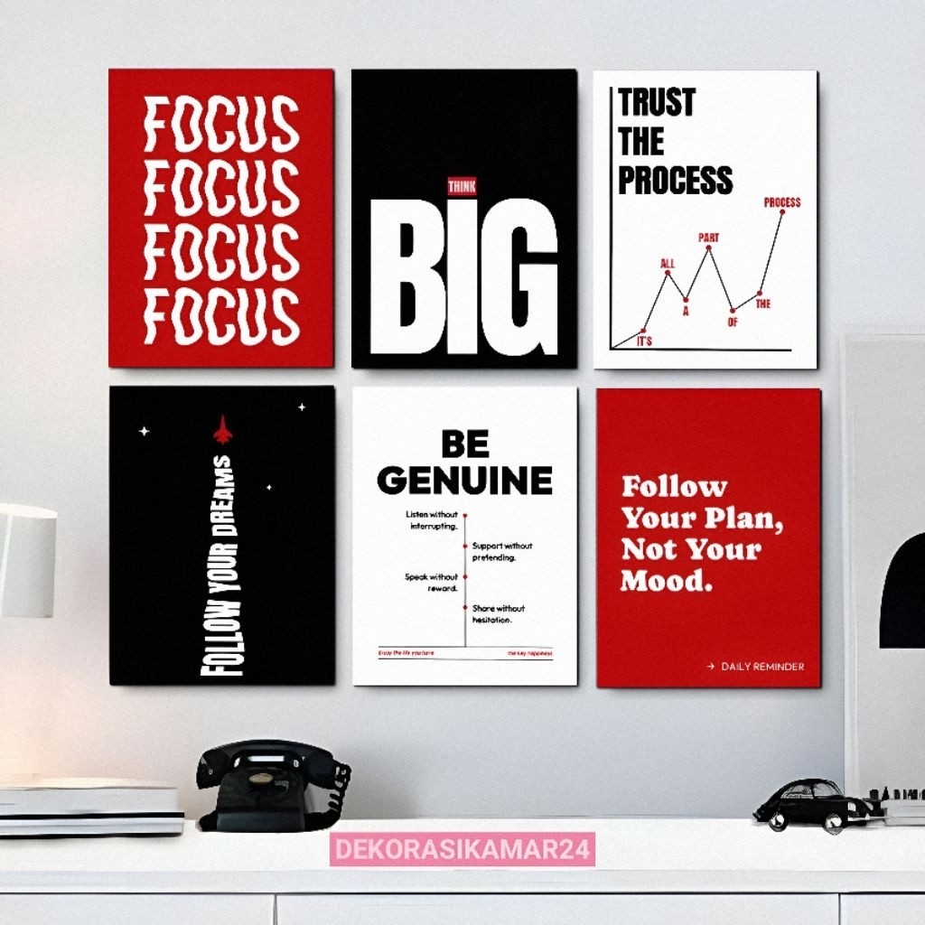 Poster dinding motivasi kata kata quotes Hiasan kamar aesthetic Pajangan Wall decor
