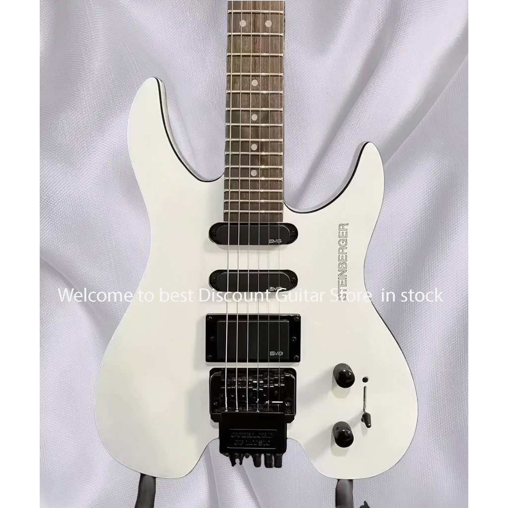 Headless Guitar, Body, White Color, Floyd Rose Tremolo Bridge, 6 Strings Guitarra, Steinberger Versi