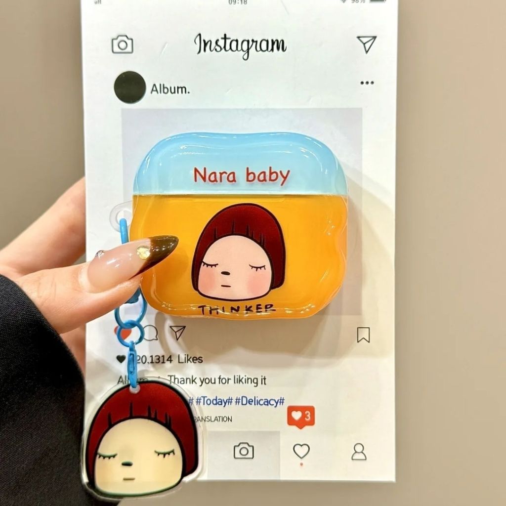 Cute Yoshitomo Nara earphone case with pent for iPhone AirPods 1 2 3 4 earphone case for AirPods pro