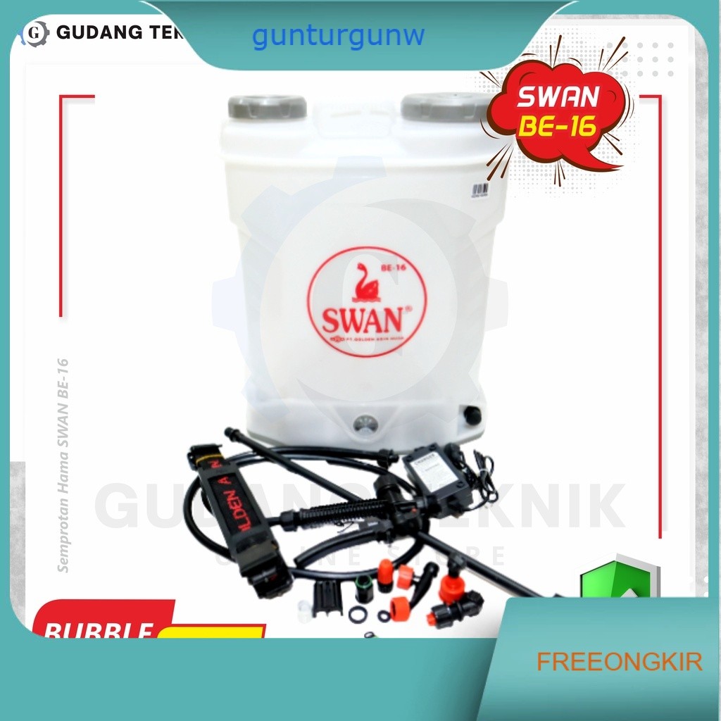 Sprayer Hama Elektrik 16L SWAN BE16 / Alat Semprot Semprotan Obat Hama Elektrik 16 Liter BE 16 BE-16