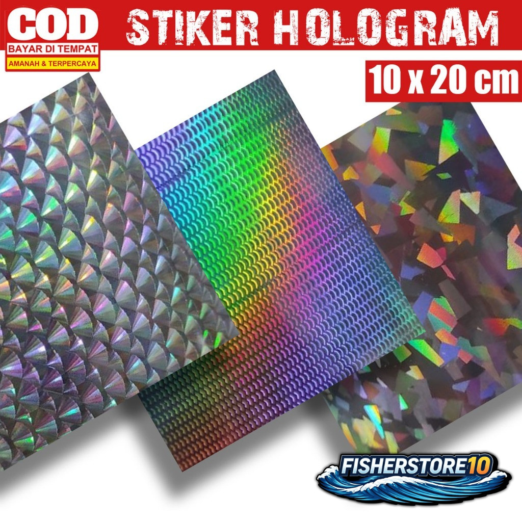 FISHER STORE Stiker Umpan Pancing Hologram Sisik Ikan Sticker Metal Jig Lure Popper Untuk Memancing