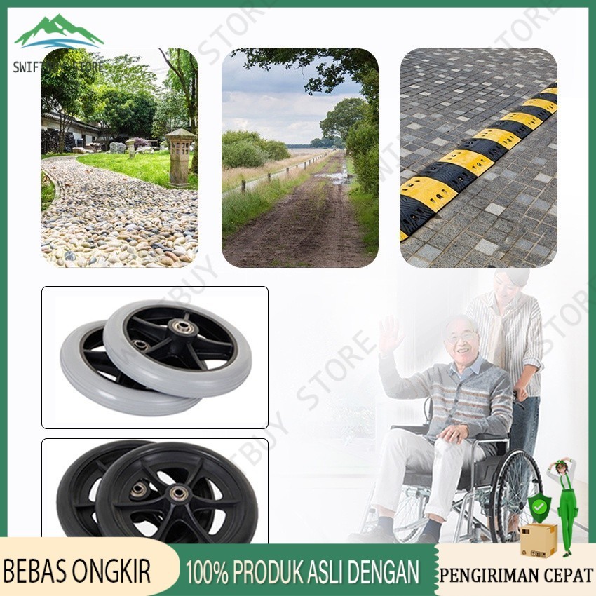 Swiftbuystore 8 inch - Kursi Roda "Diameter Full 20 Cm" - Roda Kursi Roda - Roda Bagian Depan Kursi 