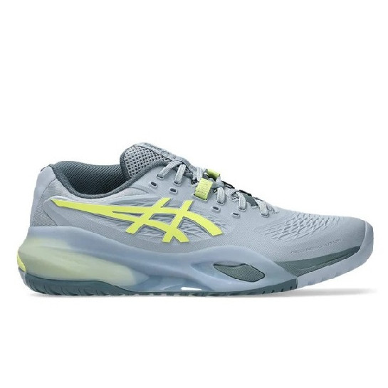 Sepatu Tenis Padel Pria Asics GEL-Resolution X Grey Blue Pistachio Original 1041A481-402