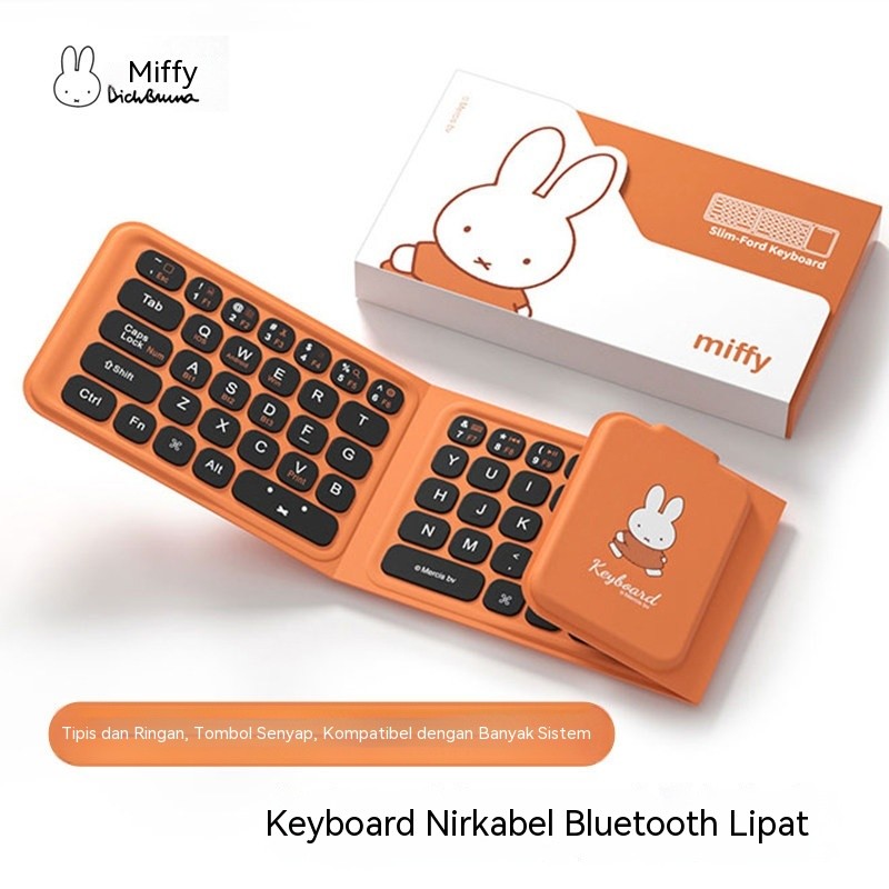 Miffy Keyboard Bluetooth Keyboard Folding Lipat Travelling Cocok Untuk Ios Android Bisa Masuk Kanton