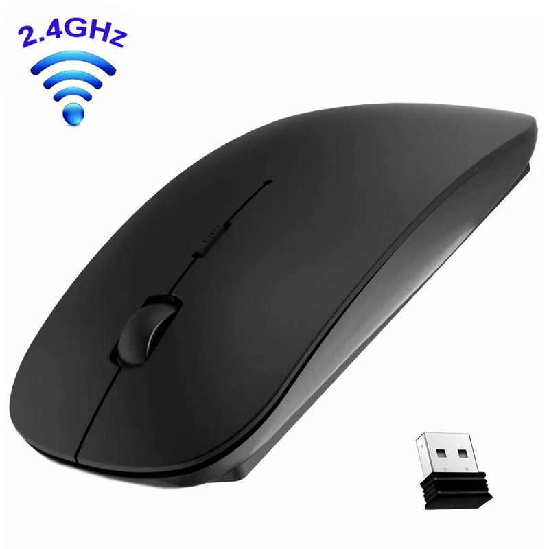 Slim Wireless Mouse 2.4GHz Optical Mice 1600DPI Gamer Office Quiet Mouse Ergonomic Design Mice With 
