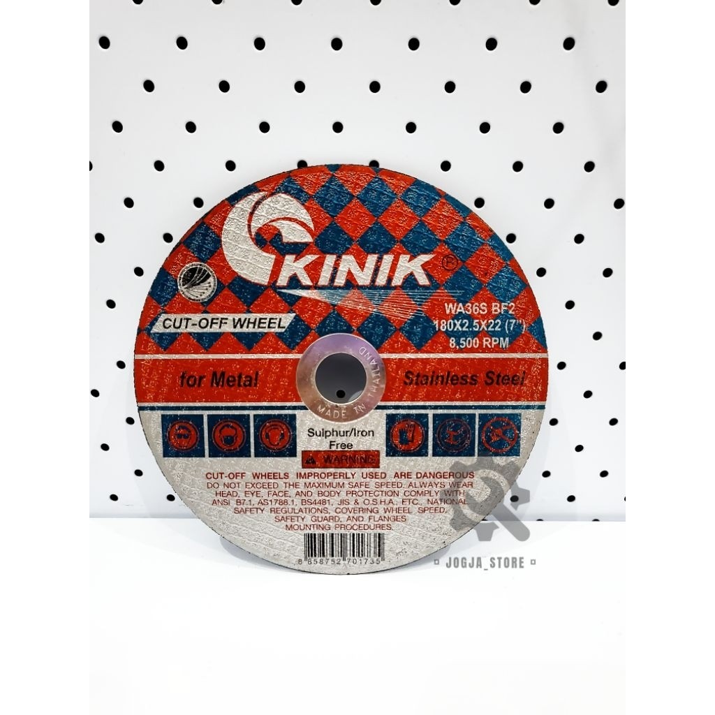 Kinik Thailand / Taiwan Batu Gerinda Potong Besi dan Stainless 7" / Batu Pemotong Besi Stainless Cut