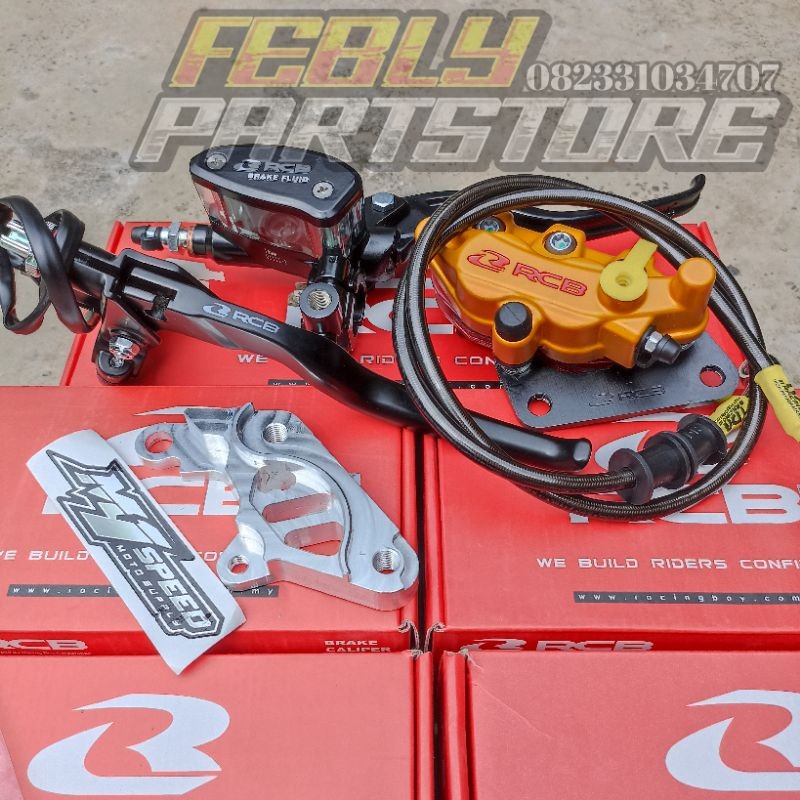 PAKET SET MASTER REM FIZ R MASTER REM RCB OVAL 14MM SET HANDLE KOPLING KALIPER RCB GOLD S SERIES 2 P