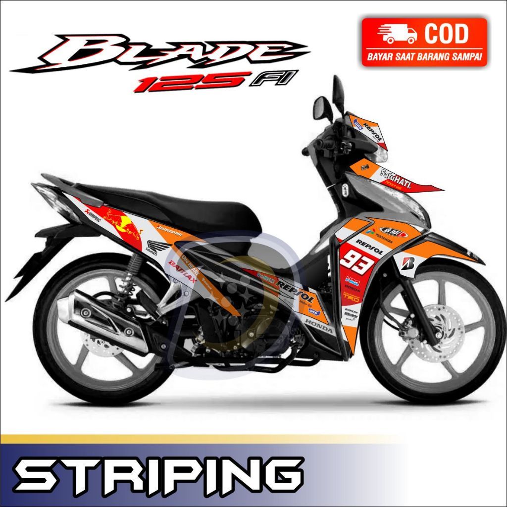Striping Lis Blade New 125 Stiker Lis Variasi Honda Blade New Stiker Motor Honda Blade New Marquez