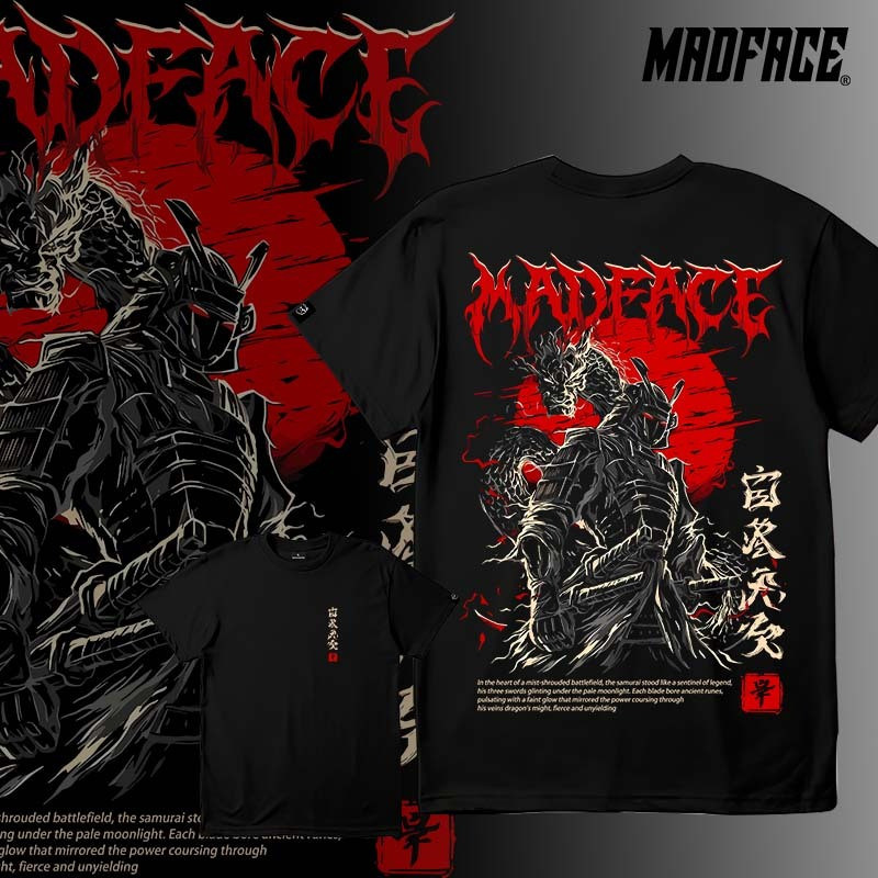 Kaos Seri Tato Samurai Retro Jepang - Kaos Pria dan Wanita