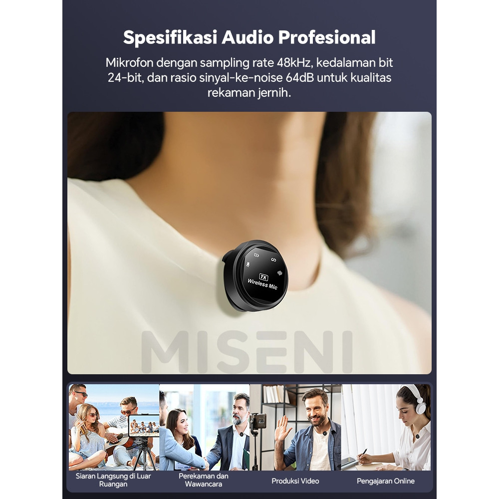 READY MISENI Q8 Mic Kecil Jepit Clip on Mic Hp Magnet Wireless Untuk Android Iphone Portable Lavalie