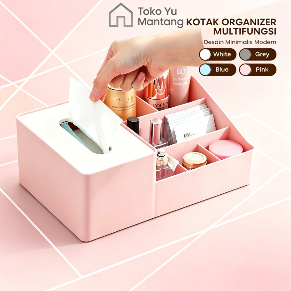 Toko Yu Mantang Laci Meja Penyimpanan Aksesoris Tissu / Alat Tulis Rak Laci Aesthetic Multifungsi