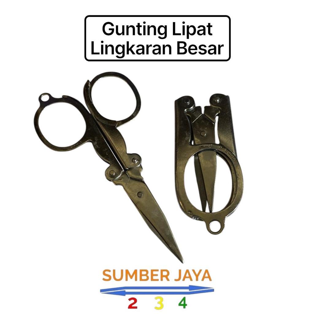 Gunting Lipat Lingkaran Besar Stainless / Gunting Lipat Mini / Gunting Saku Kecil / Gunting Kecil St