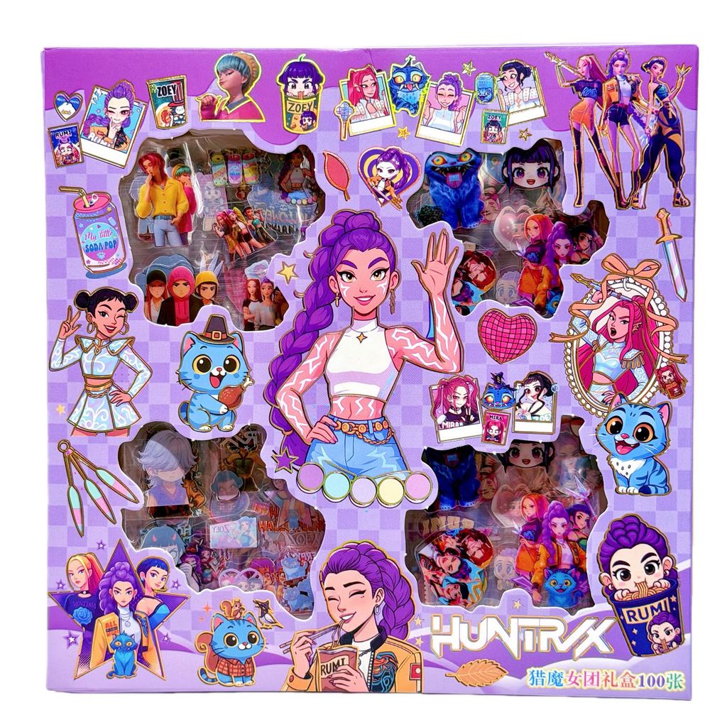 100pcs/set KPOP Cartoon Anime Stickers Rumi Mira Zoey Waterproof Y Decorative Gifts for Guitar Noteb