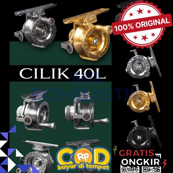 Reel Anyfish Cilik 40L Reel Pancing Tokos Handle Kiri Full Metal - Gold -bomb
