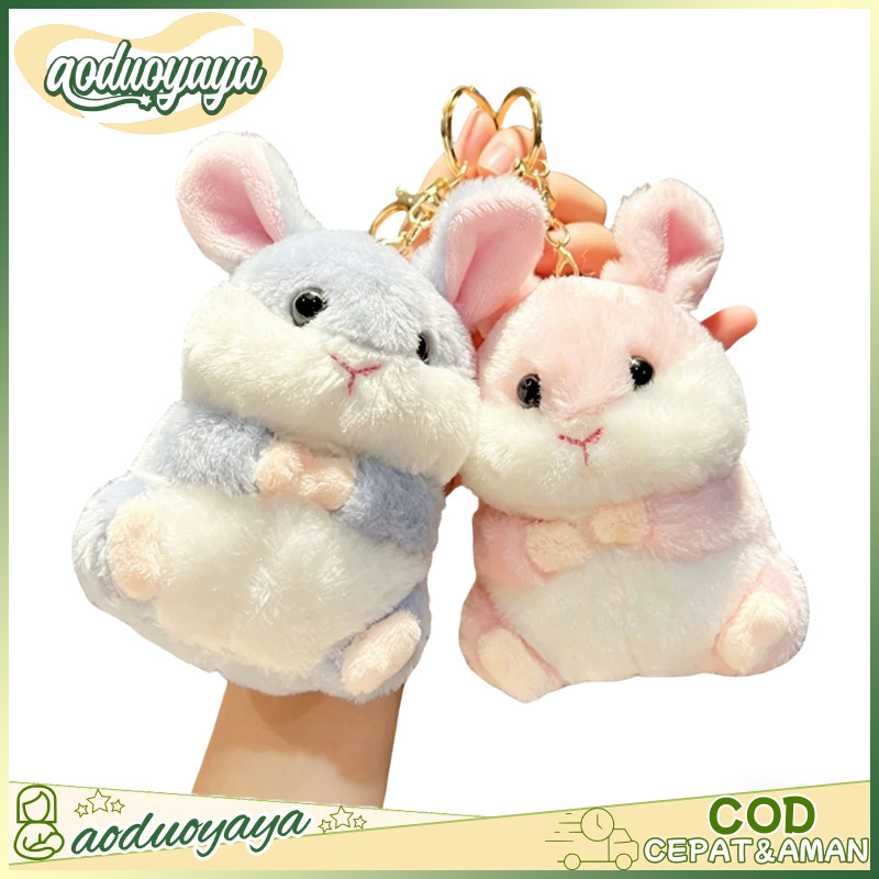 aoduoyaya Gantungan Kunci Boneka Bulu Hamster Kelinci Gantungan Kunci Boneka Bulu Gantungan Tas Imut