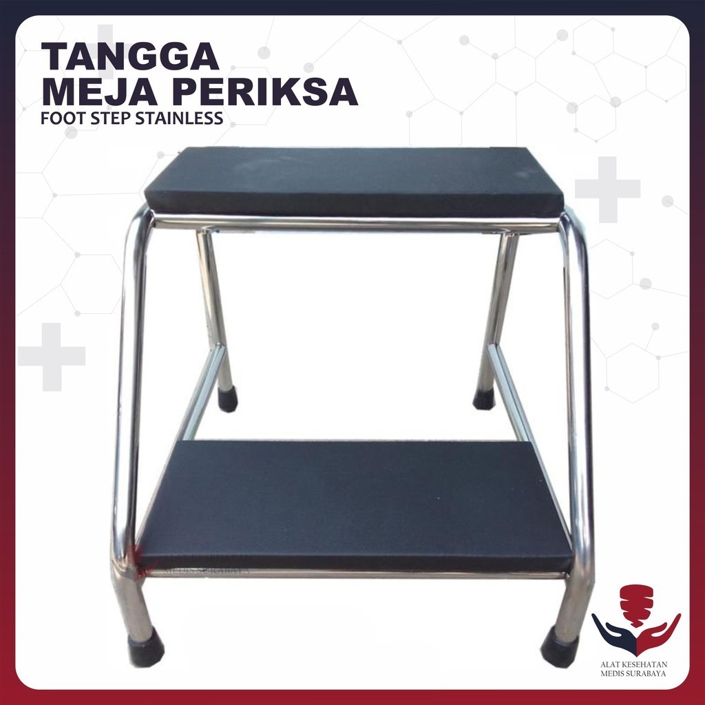 Foot Step Stainless Steel Tangga Meja Periksa Pijakan Foodstep Ranjang Bedtrap Examination Table Tem
