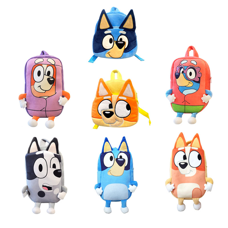 Bluey Anime Cartoon The Dog Bingo Family Plush Bag ildren Sool Bag Blue Bingo Plush Mini Backpack Bo