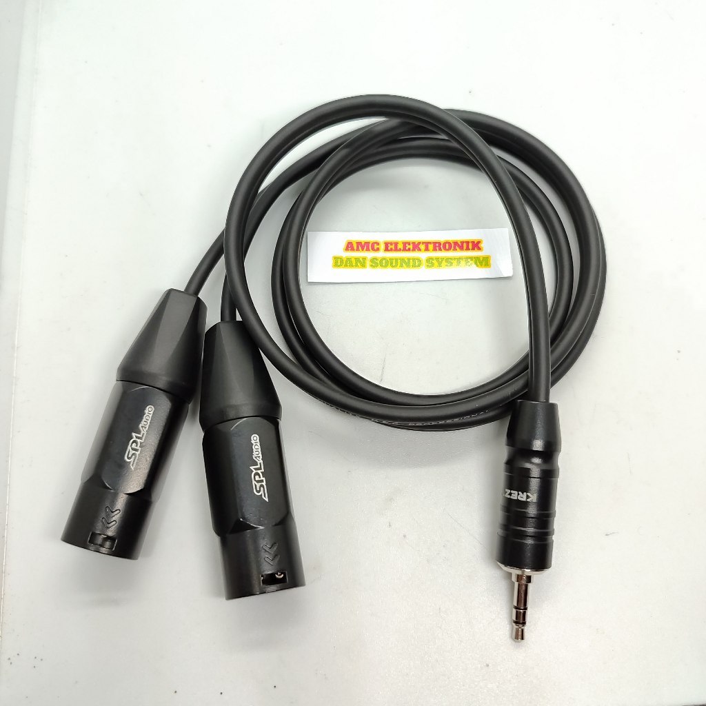 JAMIN MURAH KABEL INPUT HP TO MIXSER JACK 3.5 KREZT TO DUAL XLR CANON MALE SPL AUDIO GCA 1300(BISA L