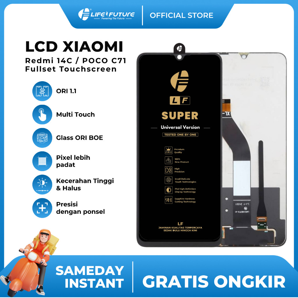 [LCD LIFE FUTURE] (GARANSI LEM ) LCD Xiaomi Redmi 14C / POCO C75 Fullset Touchscreen - [LCD LIFE FUT