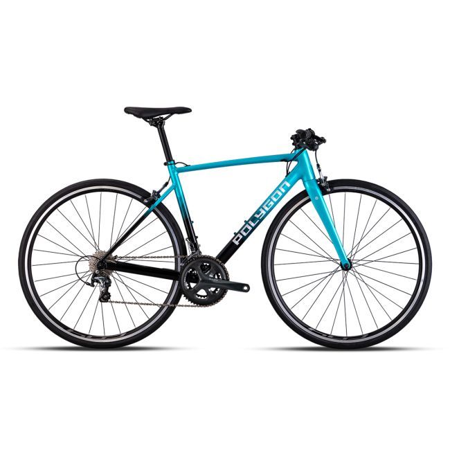 Polygon Sepeda Balap Strattos F4 - Carbon Fork Road Bike 2x10 Speed Tiagra Internal Routing Flat Bar