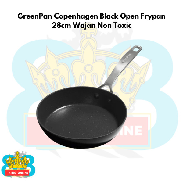 GreenPan Copenhagen Black Open Frypan 28cm Wajan Non Toxic