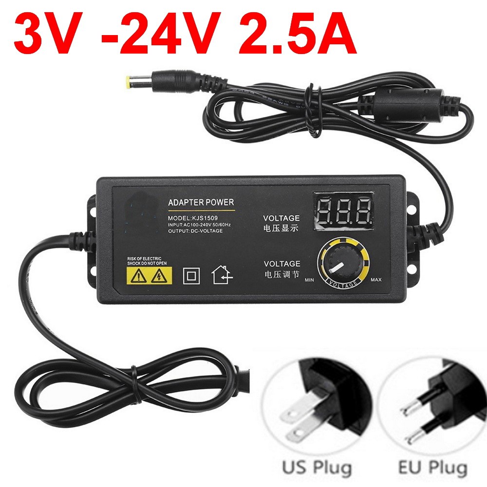 adjustable 3V-24V adapter with splay screen of voltage3V 4.5V 5V6V 7.5V 9V 12V 5A 13.5V15V18V 19V -2