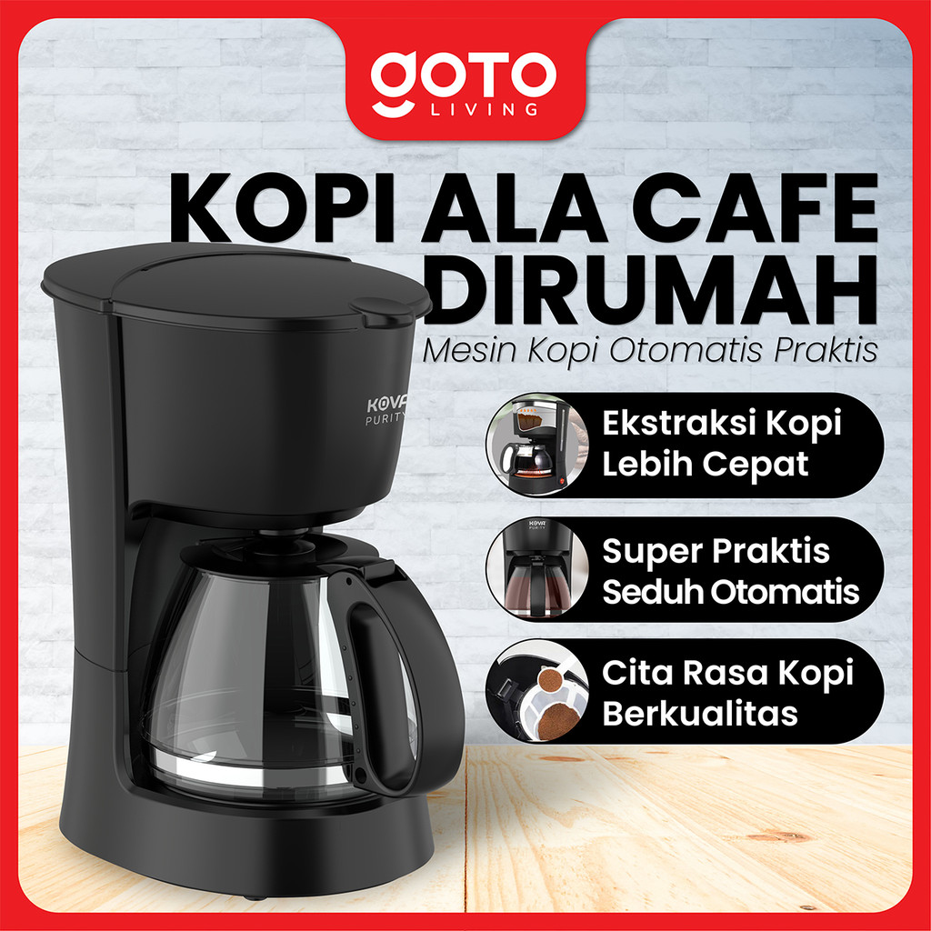 Kova Purity Mesin Pembuat Kopi Teh Coffee Drip Maker Elektrik Otomatis