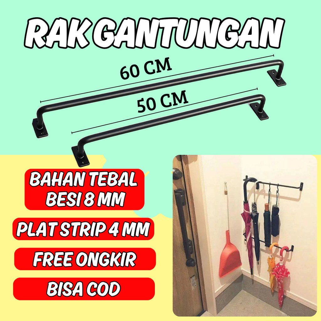 rak gantungan baju tempel dinding  / gantungan handuk tempel dinding / gantungan baju tempel