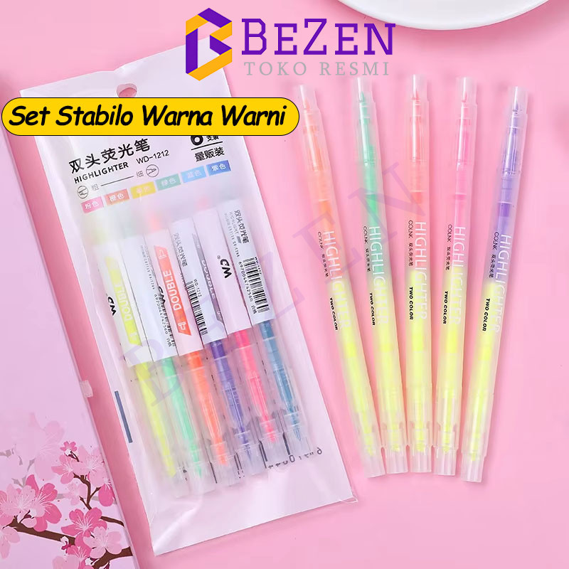 BZ Set Stabilo Warna Warni / Highlighter Warna Warni / Stabilo 6warna