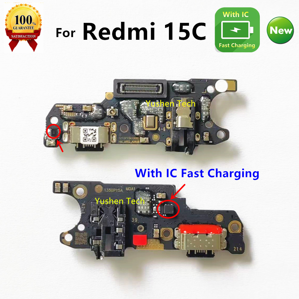 Untuk Redmi 15C 2508CRN2B Papan Pengisian USB Port Kabel Fleksibel Konektor Steker Ekor Panel Pengis