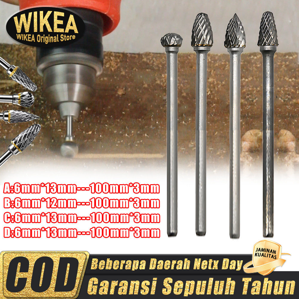 4PCS/8PCS Mata Bor Tuner Reamer Porting 3x6x100MM Tuner Panjang Tunner Mata Gerinda Long Cuner Mata 