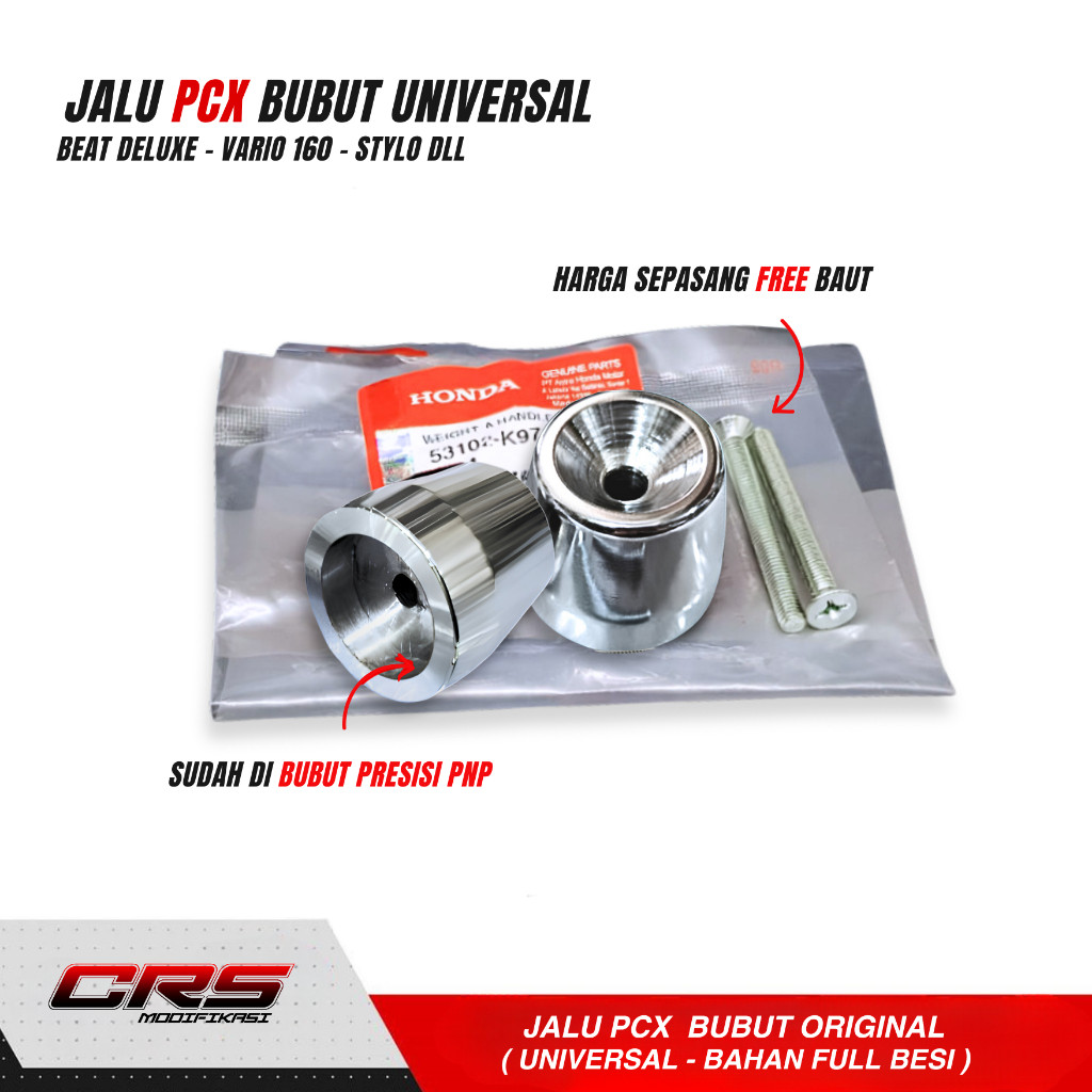 Jalu Bubut PCX Chrome BANDUL STIR UNIVERSAL BEAT DELUXE VARIO 160  Beat Genio Stylo - Jalu PCX Bubut