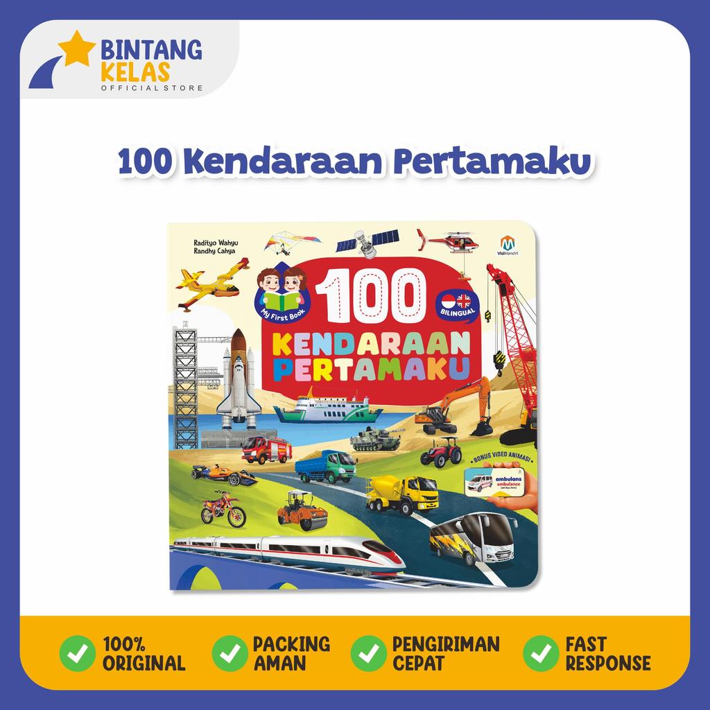 Buku Anak 1 Tahun - 100 Kendaraan Pertamaku Boardbook Besar Buku Anak