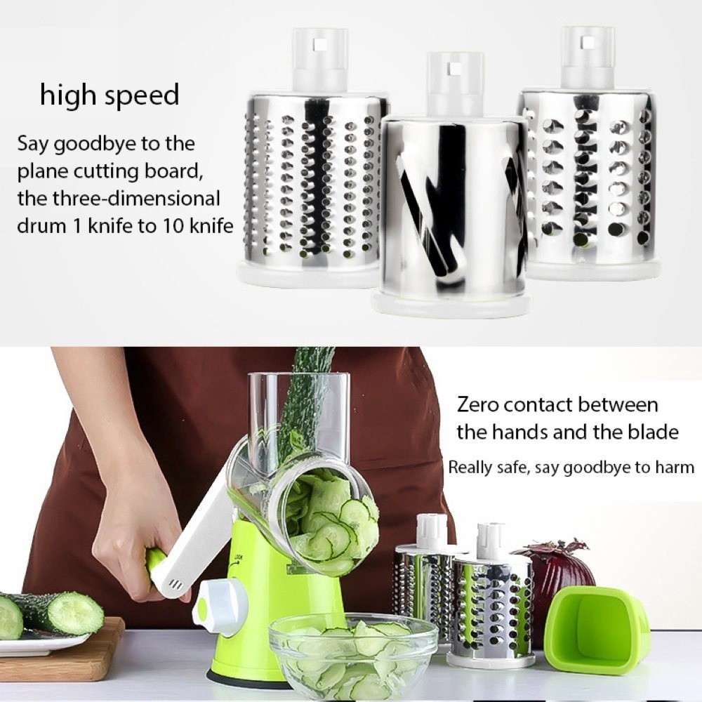 Alat Pengiris Pemotong Buah dan Sayur Manual Putar Parutan Sayur Multifungsi