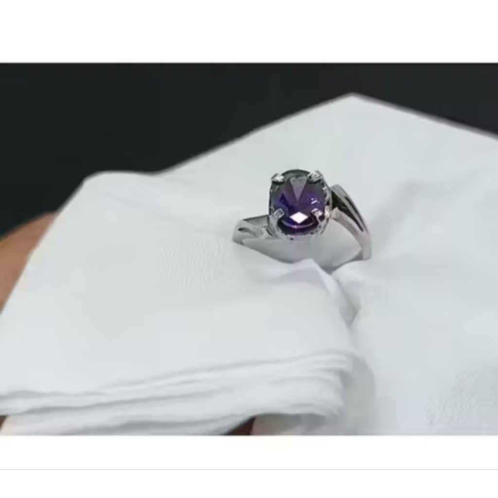 cincin wanita batu kecubung unggu elegan