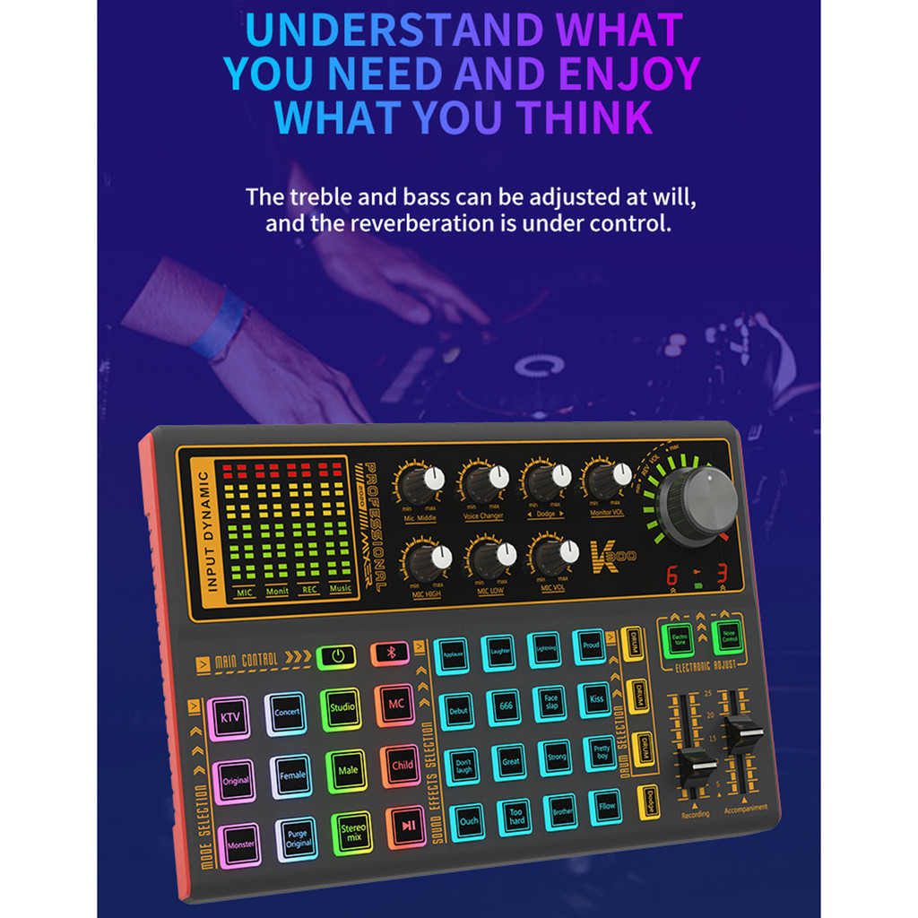 Sound Card for Streaming Computer and Mobile Phone Live Streaming Sound Card for Online Singing Chat